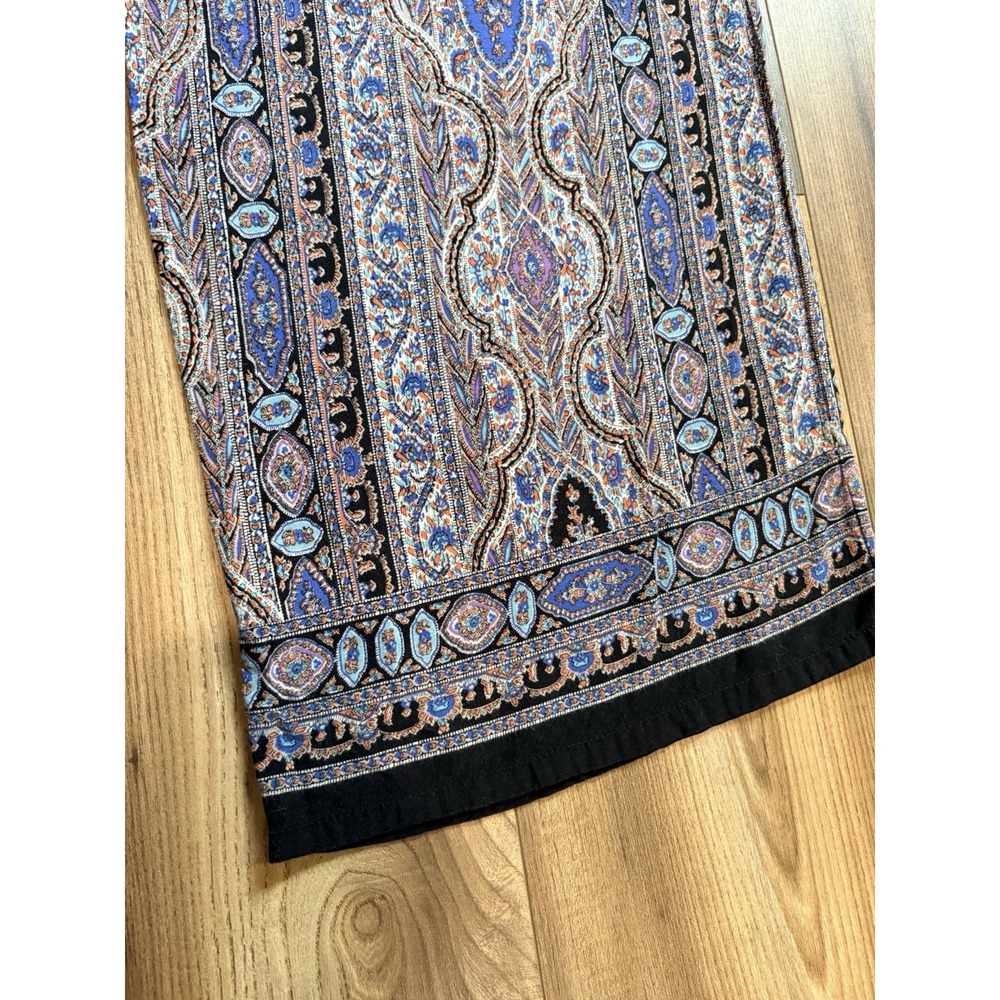 Lane Bryant Paisley Wide Leg Pants in Black and Lavender - Picture 2 of 5
